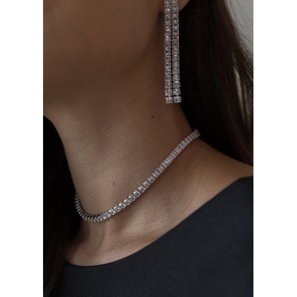 Choker Zircônia Carre Ródio