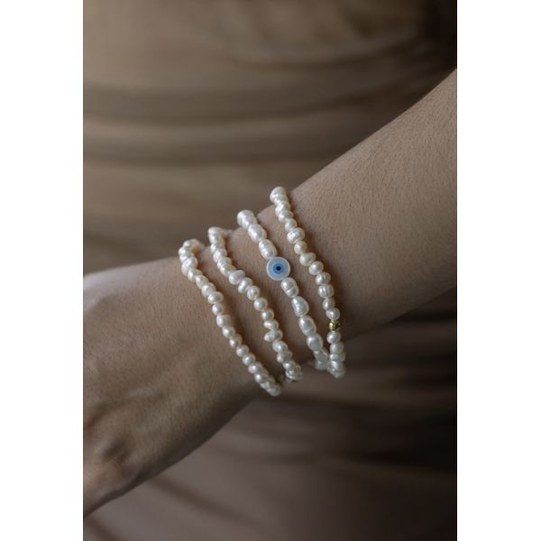 Pulseira Pérola Natural Olho Grego