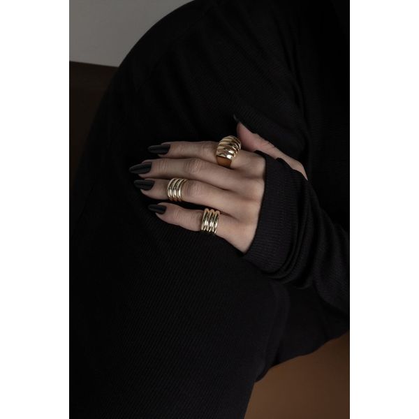 Anel Dedinho Stripe Ouro 