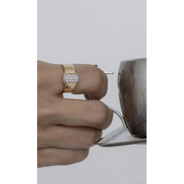 Anel Style Cravejado Ouro 