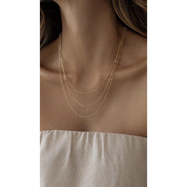 Colar Trio Esferas Ouro 