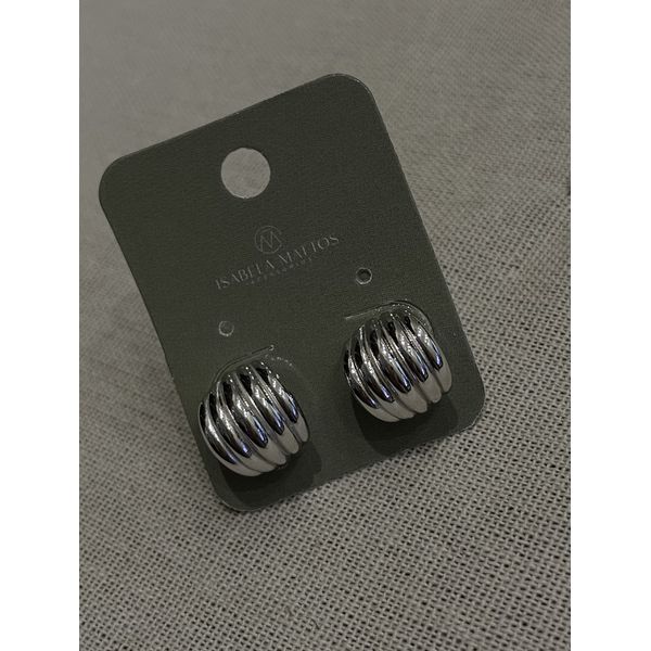 Brinco Argola Stripe Ródio