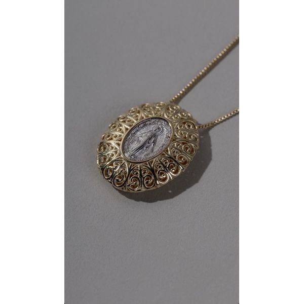 Colar Medalha Milagrosa Prata 925 Ouro