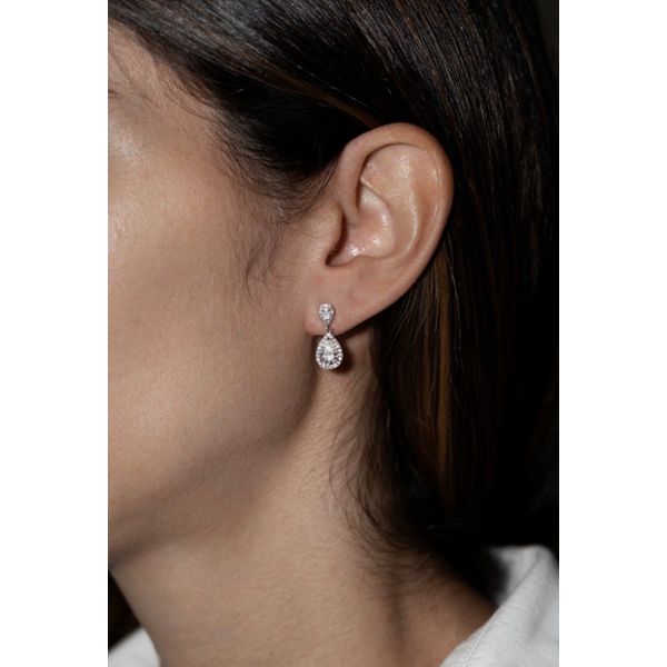 Brinco Gota Dupla Moissanite 