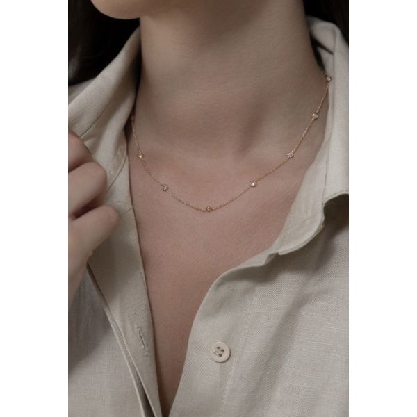 Colar Pedras Zircônia Ouro 