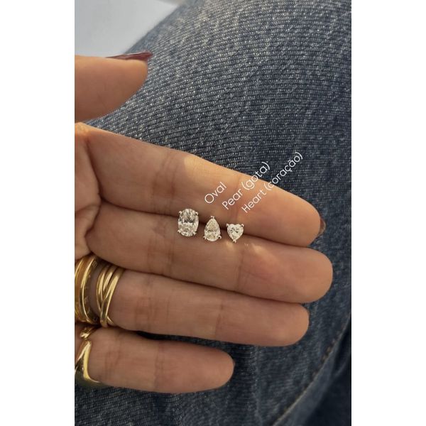 Brinco Gota Moissanite 