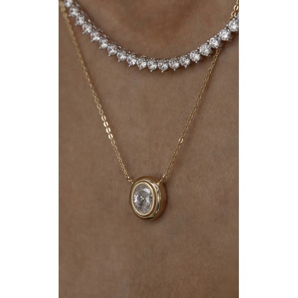 Colar Oval Prata 925 Ouro 