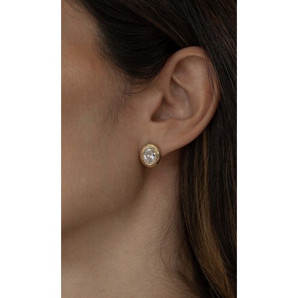 Brinco Oval Prata 925 Ouro 