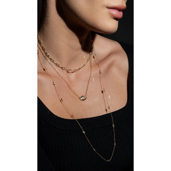 Colar Zircônias Alongadas Ouro 