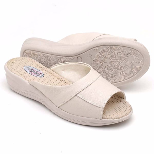 Tamanco Couro Senhora Chinelo Calçado Feminino Anatômico