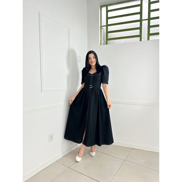 vestido Linho Preto