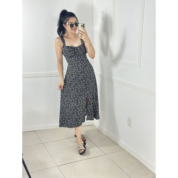 Vestido Camponesa Preto 