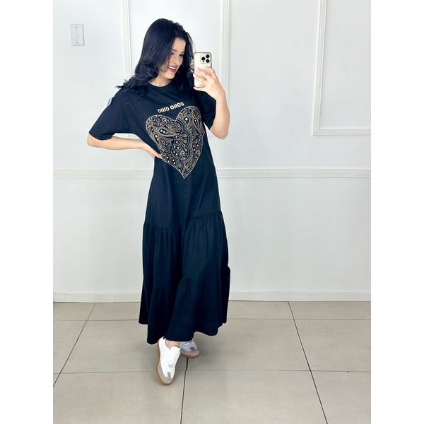 Vestido Camisetão Preto 