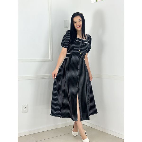 vestido Risca Giz Preto 