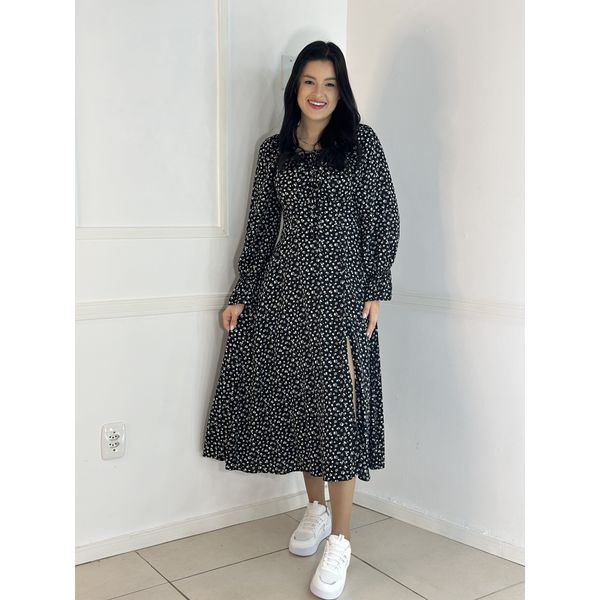 Vestido Camponesa Preto 
