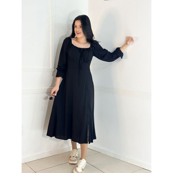 Vestido Camponesa Preto 
