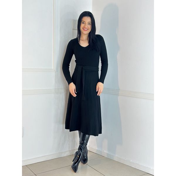 Vestido Tricô Preto 