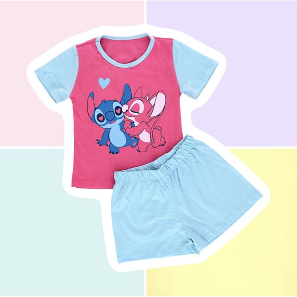 PIJAMA INFANTIL FEMININO - LILO E STITCH ROSA