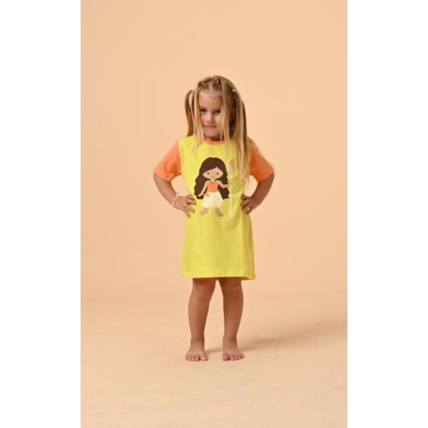  CAMISOLA INFANTIL - MOANA AMARELO LIMA