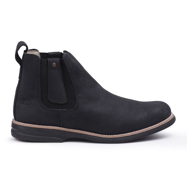 Botina Chelsea Crazy Horse| Couro legítimo - Preto