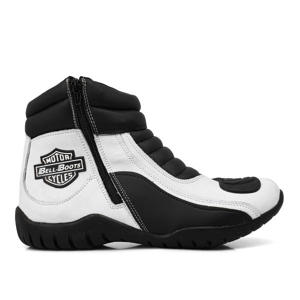 Bota Motociclista ESPID 3500 Couro Legítimo - Branca 