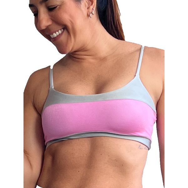 Top Bellandi Faixa Prata Rosa Bebe