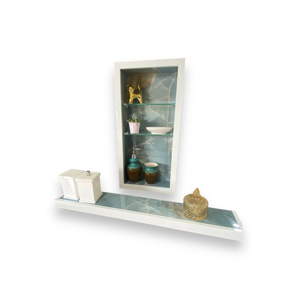 Kit Nicho Banheiro Box e Prateleira Angelus 27x47