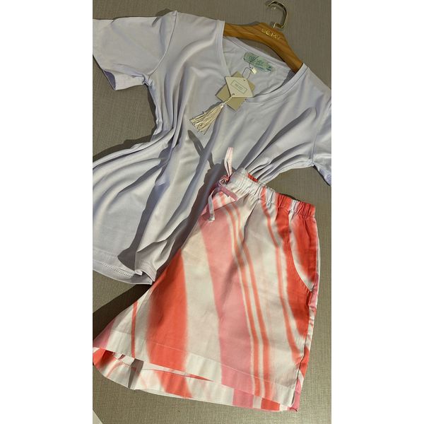 Basic curto | Aquarela Coral & Branco