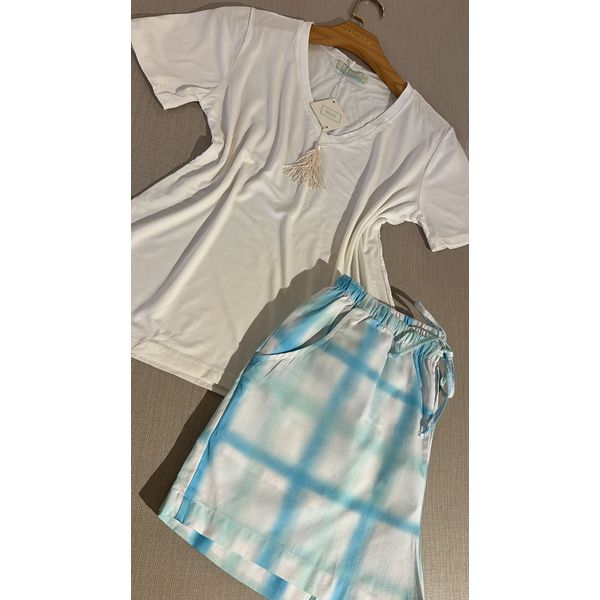 Basic curto | Aquarela Azul & Off