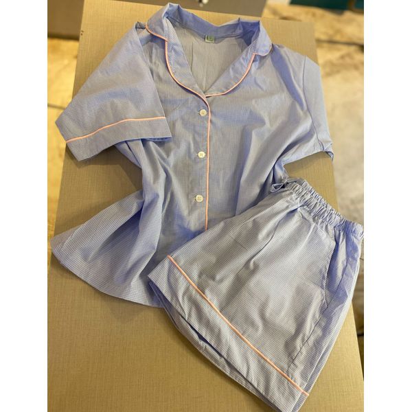 Conjunto Curto Tradicional Vichy Azul Claro