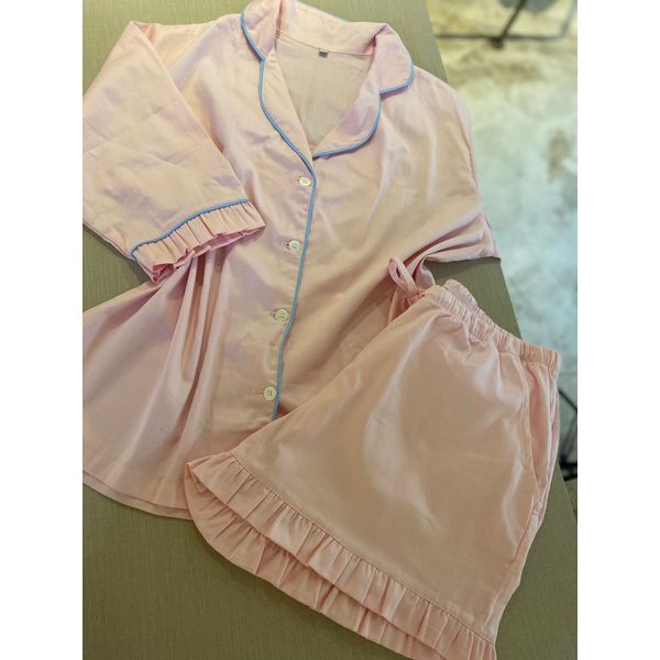 Conjunto Curto Babadinho Rosa Bebê 