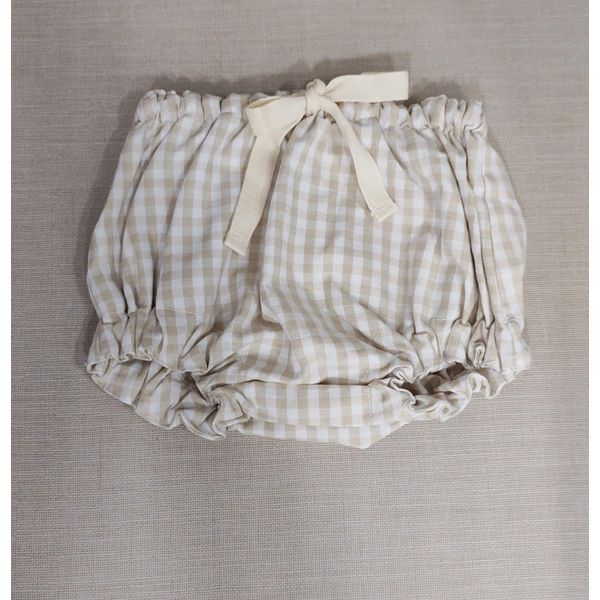 Tapa Fraldas Xadrez Bege e Branco