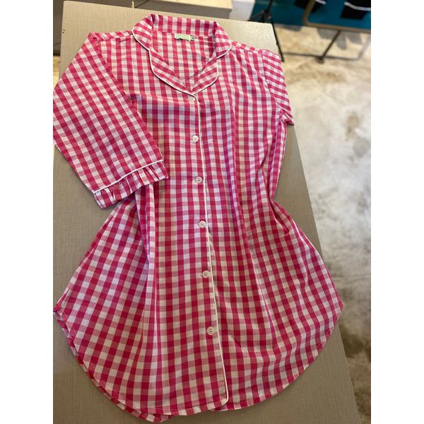Chemise Babadinho Xadrez Grande Vermelho Tomate e Branco