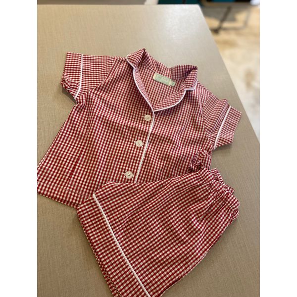 Conjunto Curto Tradicional Masculino Vichy Vermelho
