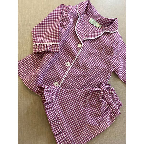 Conjunto Curto Babadinho Vichy Roxo