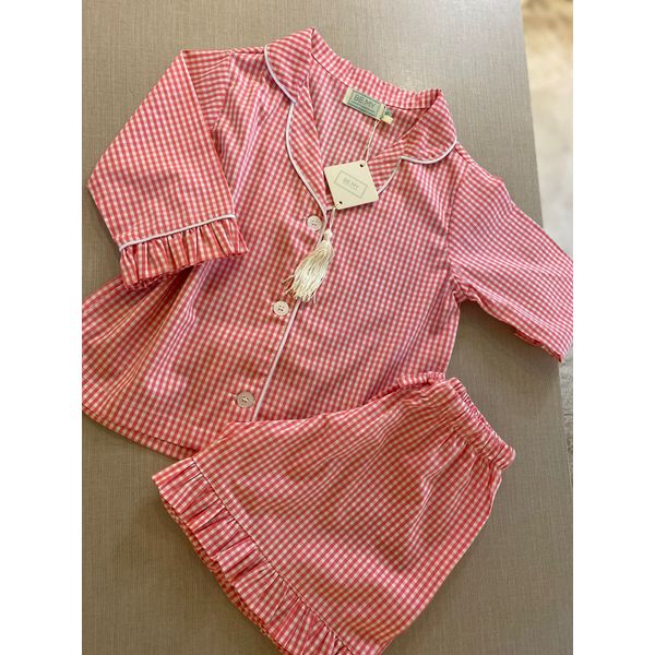 Conjunto Curto Babadinho Vichy Vermelho