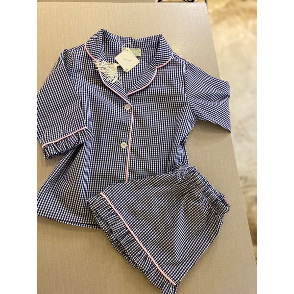 Conjunto Curto Babadinho Vichy Azul