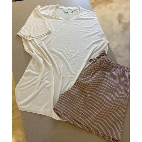 Conjunto Curto Básico Masculino Marrom