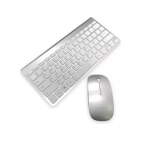 Kit Teclado E Mouse Sem Fio Kapbom Usb 2.4ghz Ka-685 Cor do mouse Prata Cor do teclado Branco