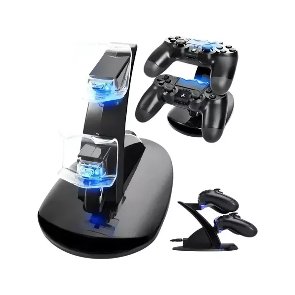 Carregador 2 Controles Ps4 Playstation 4 Duplo Base Dock Led