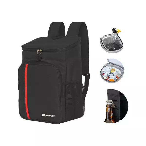 Mochila Térmica Bolsa Termowave Cooler Caixa Para Bebidas Praia Viagem Bag Cor Preto original