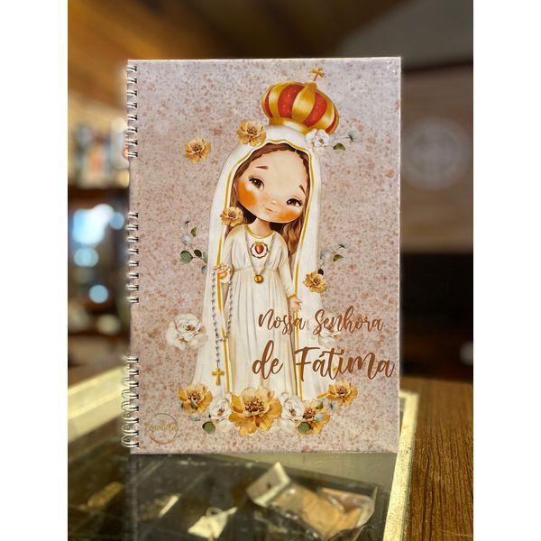 Caderno Grande Mini Santinhos - Nossa Senhora de Fátima 90 fls 