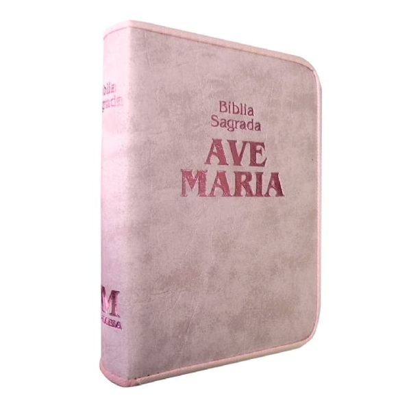 BÍBLIA AVE MARIA ZÍPER MÉDIA ROSA - STRIKE