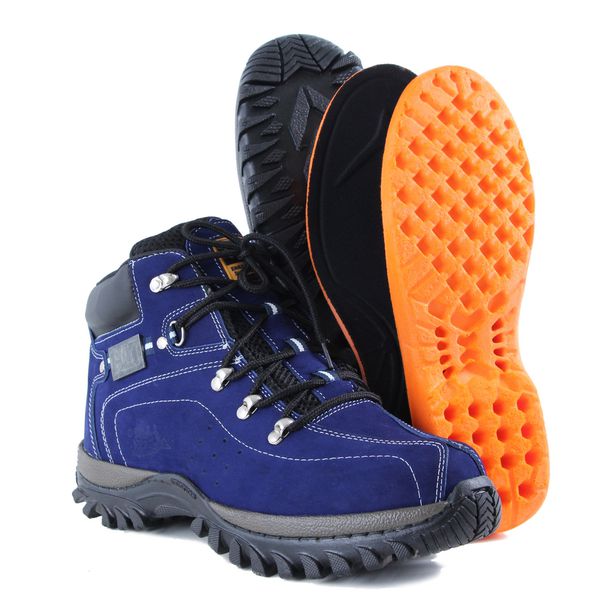 Bota Masculina Adventure em Couro Azul