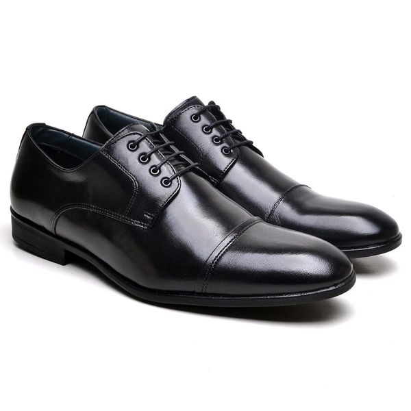 Sapato Social Masculino em Couro Preto Théo 