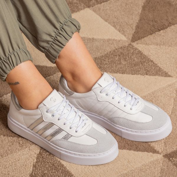 Adidas Sleek Tenis Branco Couro Adidas Adidas Casual Branco Adidas