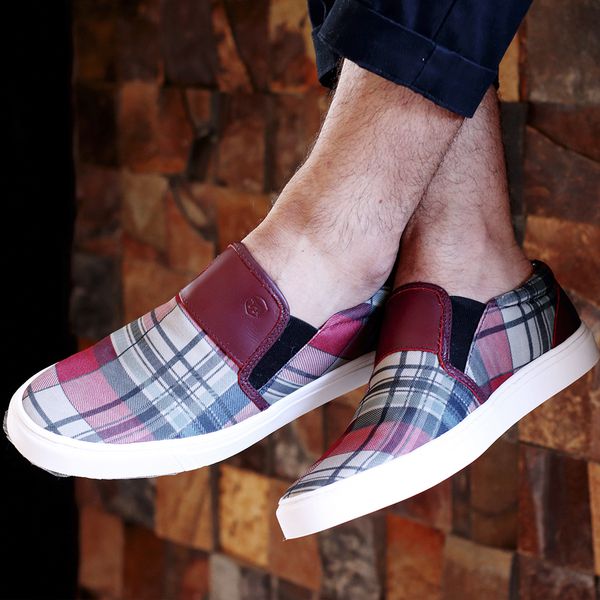 Slip on xadrez outlet
