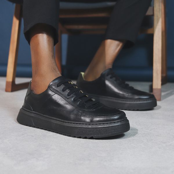 Rs6 Tenis De Couro Preto Masculino Rs6 Tenis Masculino All Black