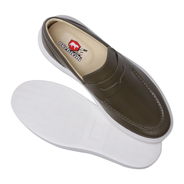 Sapato Loafer Mocassim Master Couro Verde Oliva | Berlutini Shoes