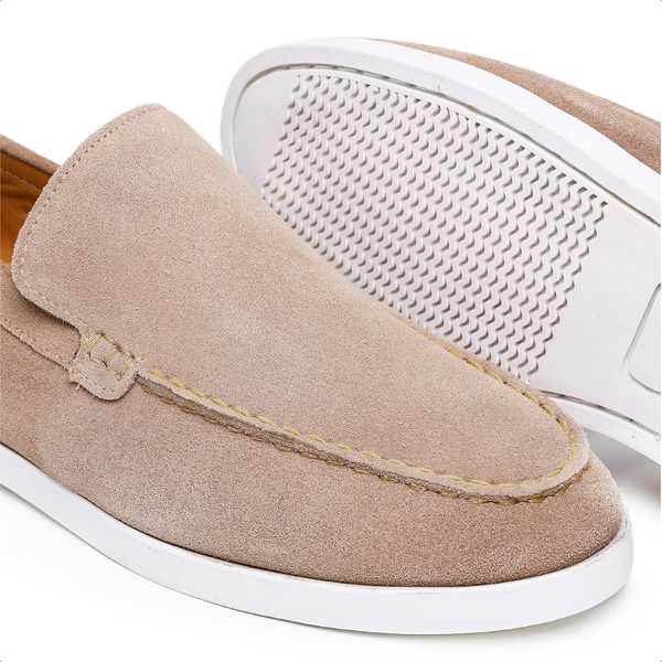 Mocassim Masculino Titan Em Camurça Bege Berlutini Shoes - Main Image